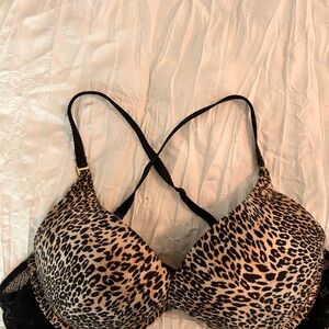 Victoria's Secret Leopard Print Bra with Black Accents